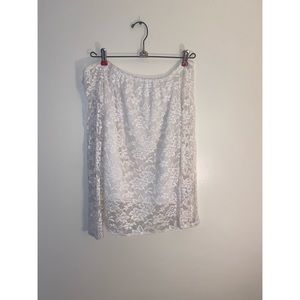 White Lace Off Shoulder Long Sleeve Top